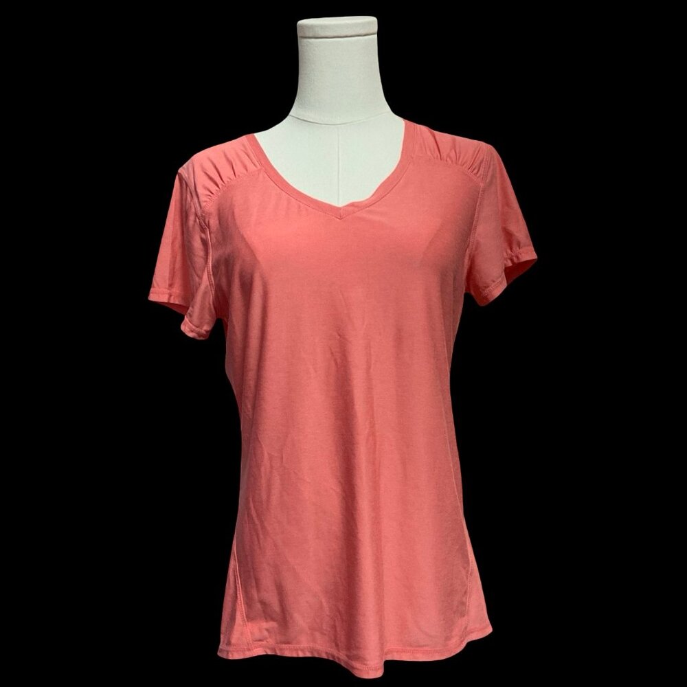 Coral V-Neck Athletic Tee